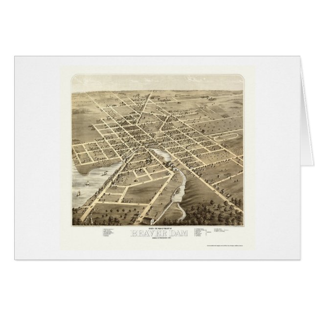 Presa del castor, mapa panorámico de los WI - 1867 (Anverso (Horizontal))