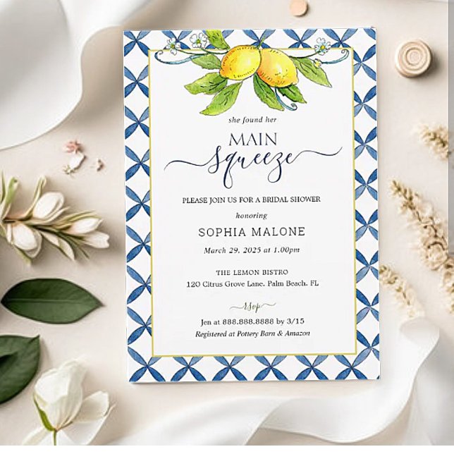 Presa principal Lemon Bridal Ducha Invitación (Subido por el creador)
