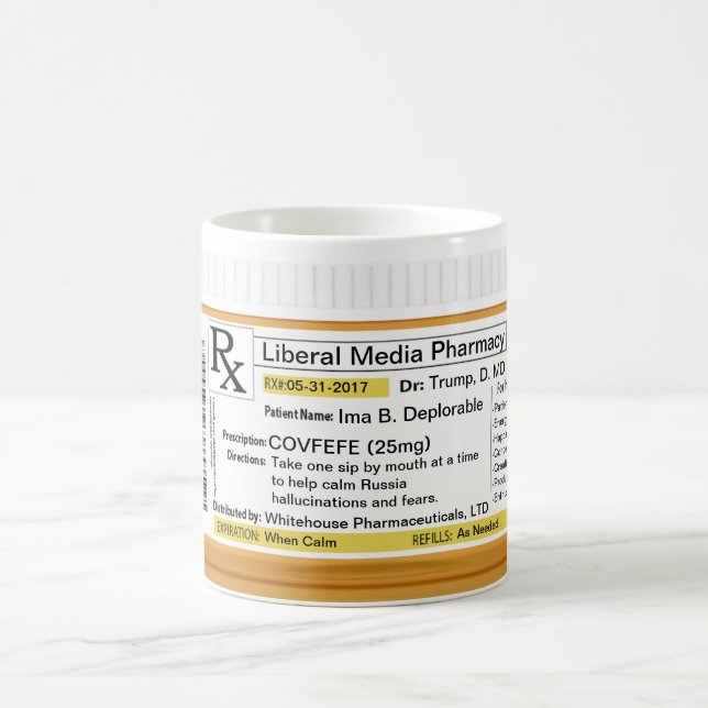 Prescripción RX de la taza de Covfefe (Centro)