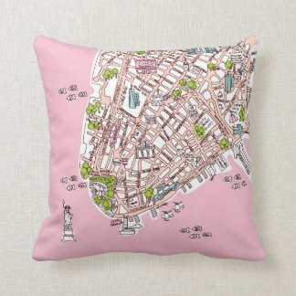 Presencia de la almohada del mapa de viajes de la