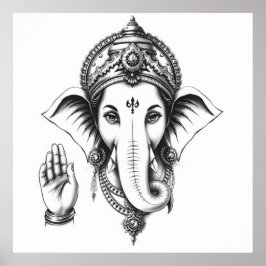 Presencia divina: Arte Carbón de Ganesha