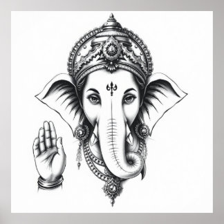 Presencia divina: Arte Carbón de Ganesha