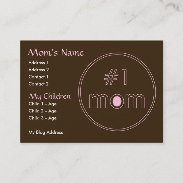 Presentación #1 mamá - tarjeta de la mamá - Brown y diseño (Anverso)