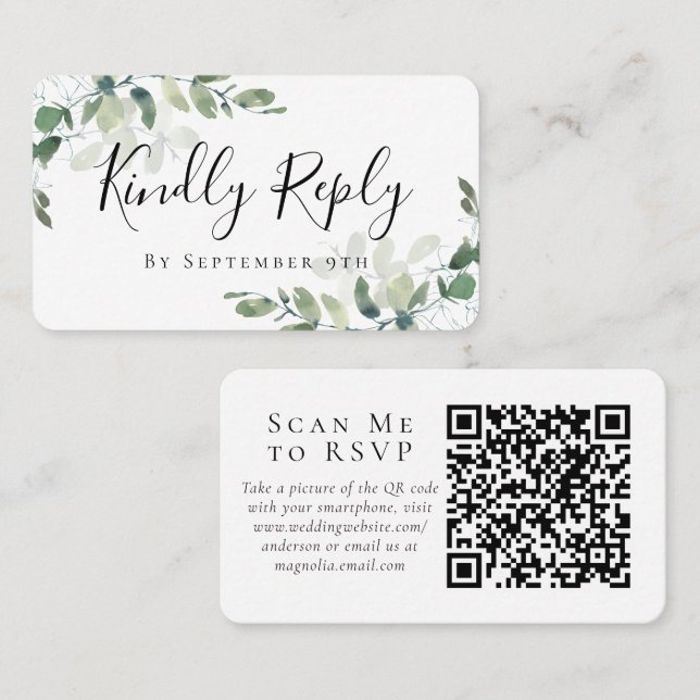 Presentación Boda de Eucalyptus Página Web Código QR Tarjeta RS (Anverso / Reverso)