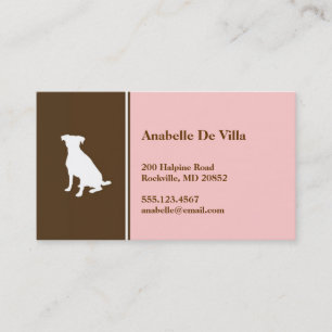 Presentación Canina perro mascota marrón rosa tarjeta de llamad