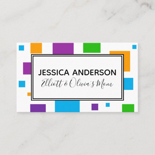 Presentación Coloridas plazas, tarjeta de llamadas mami Playdat (Anverso)