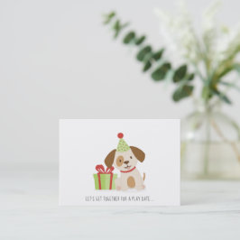 Presentación Cute Puppy Jugar Cumpleaños Fecha Tarjeta De Llama