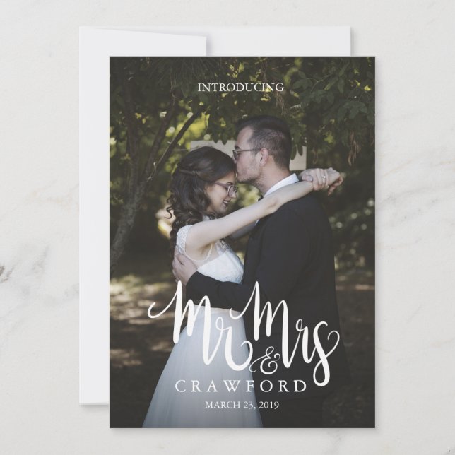 Presentación de la moderna Invitación matrimonial  (Anverso)