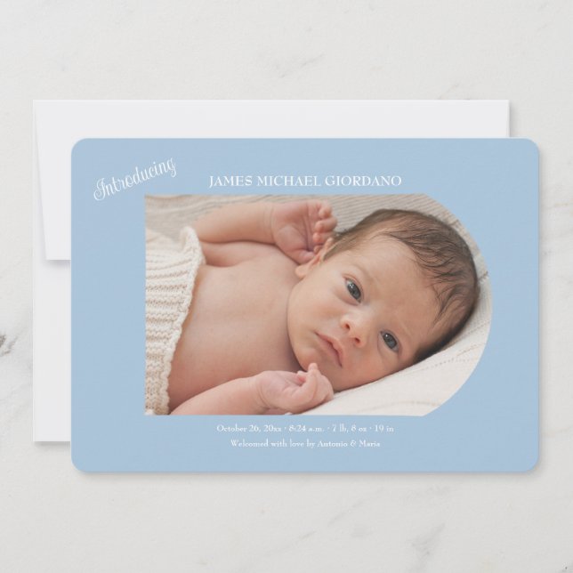 Presentación del anuncio de nacimiento de foto beb (Anverso)