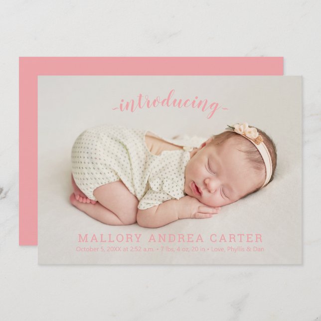 Presentación del Anuncio de Nacimiento de Fotograf (Anverso / Reverso)