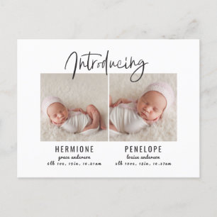 Presentación del anuncio de nacimiento de gemelos