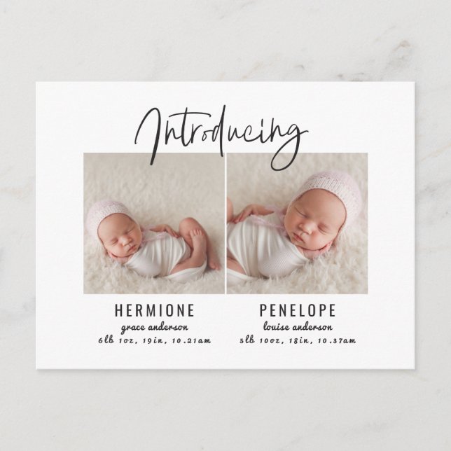 Presentación del anuncio de nacimiento de gemelos (Anverso)