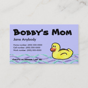 Presentación Duckin a lo largo de la tarjeta de la mamá
