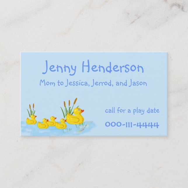 Presentación El caucho lindo Ducks la tarjeta de encargo de la (Anverso)