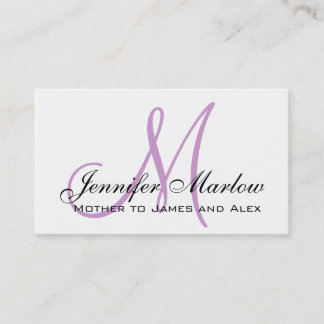 Presentación Elegante Plum Monograma Personalizado Tarjeta de l