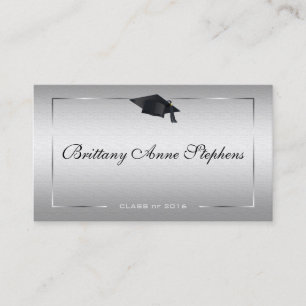 Presentación Elegante tarjeta de graduación de plata