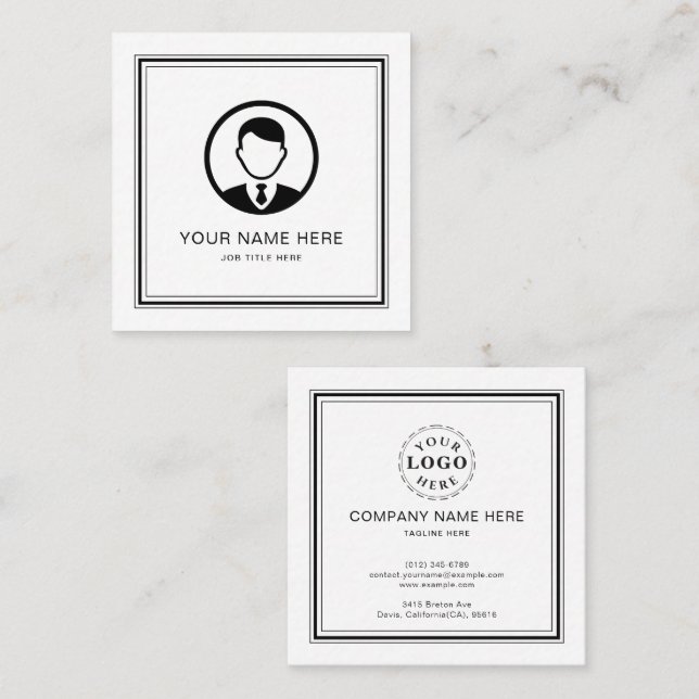 Presentación Elegante tarjeta de llamada blanca con escritura n (Anverso / Reverso)