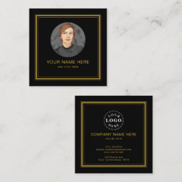 Presentación Elegante tarjeta de llamada negra con guión dorado