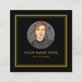 Presentación Elegante tarjeta de llamada negra con guión dorado