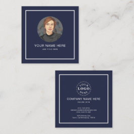 Presentación Elegante tarjeta de llamadas azul de la Marina con