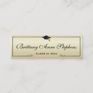 Presentación Elegante tarjeta de título de graduación de oro In