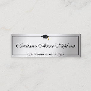 Presentación Elegante tarjeta de título de graduación plateado
