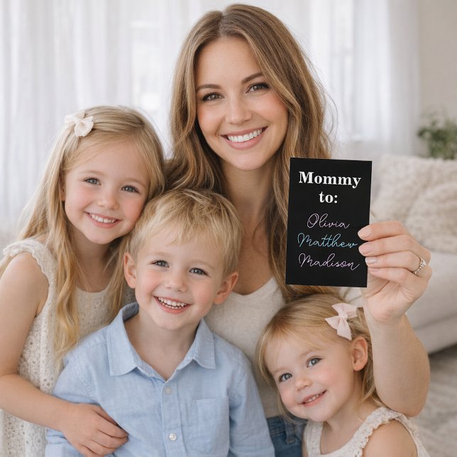 Presentación Mamá a: Niños azules rosados nombran tarjeta de ll (Subido por el creador)
