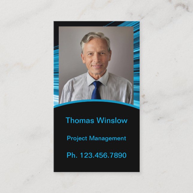 Presentación Mini Reanudar tarjeta | Tarjeta de red Azul Negro (Anverso)