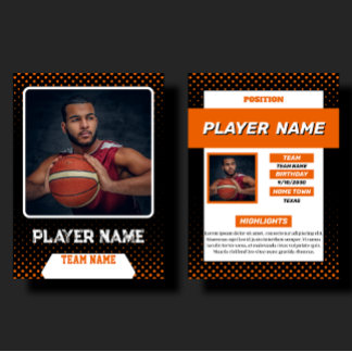 Presentación Perfil de jugador de tarjeta de baloncesto persona