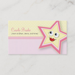 Presentación Preciosa tarjeta de visita Star Mommy Baby Pink Bu