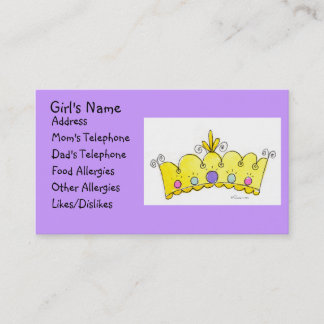 Presentación Princesa Crown - tarjeta de las niñas
