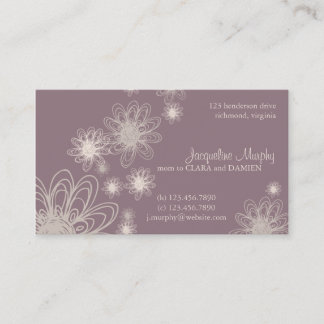 Presentación Púrpura del garabato de la flor • Tarjeta de