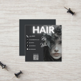 Presentación qhairstylist moderno Tarjeta de negocios con códig
