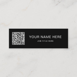 Presentación QR de script blanco sobre diseño de tarjeta de lla