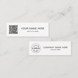 Presentación QR de script negro sobre diseño de tarjeta de llam