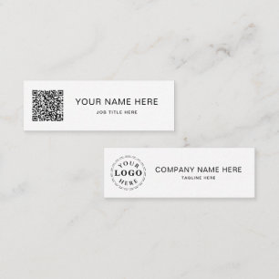 Presentación QR de script negro sobre diseño de tarjeta de llam