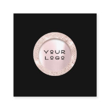 Rosa de la tarjeta de cita Eyelashes Logo Blanco n