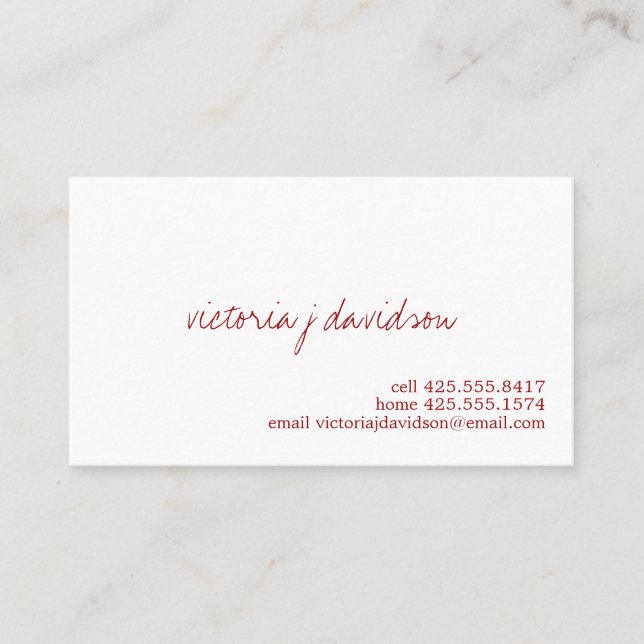 Presentación Simplemente usted tarjeta de visita (Anverso)