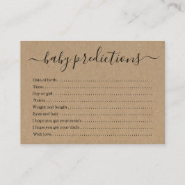 Presentación Tarjeta Baby Shower - Kraft rústico de la