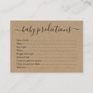 Presentación Tarjeta Baby Shower - Kraft rústico de la
