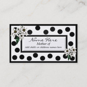 Presentación Tarjeta blanco y negro de la mamá de Edelweiss