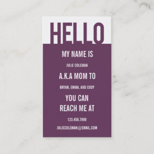 Presentación Tarjeta Casual Hello Mommy / Tarjeta de llamada