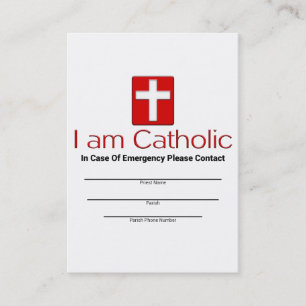 Presentación Tarjeta católica del contacto de la emergencia