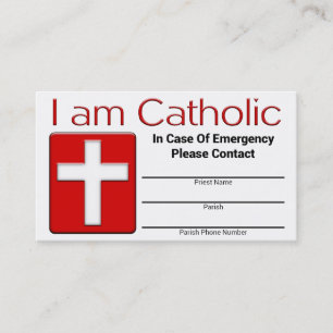 Presentación Tarjeta católica del contacto de la emergencia