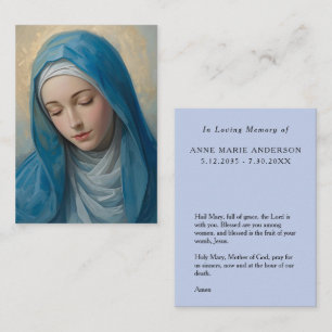 Presentación Tarjeta conmemorativa de la Virgen María Azul