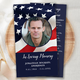 Presentación Tarjeta conmemorativa de oración Bandera Americana