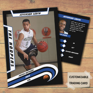 Presentación Tarjeta de Baloncesto en Azul Intenso Negro