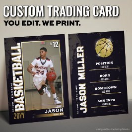 Presentación Tarjeta de baloncesto personalizada, jugador de or