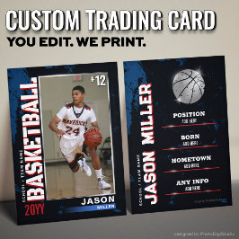 Presentación Tarjeta de baloncesto personalizada, jugador rojo