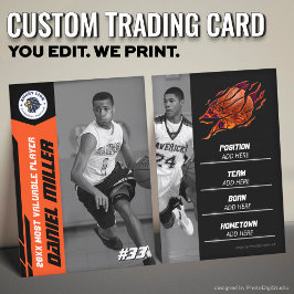 Presentación Tarjeta de baloncesto personalizada, tarjeta MVP n